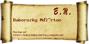 Baborszky Márton névjegykártya