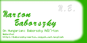 marton baborszky business card